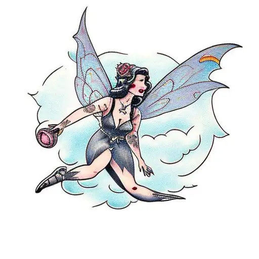 Fairy Riding A Bat