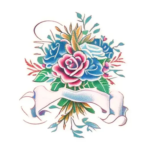 Bouquet With Initial Rs