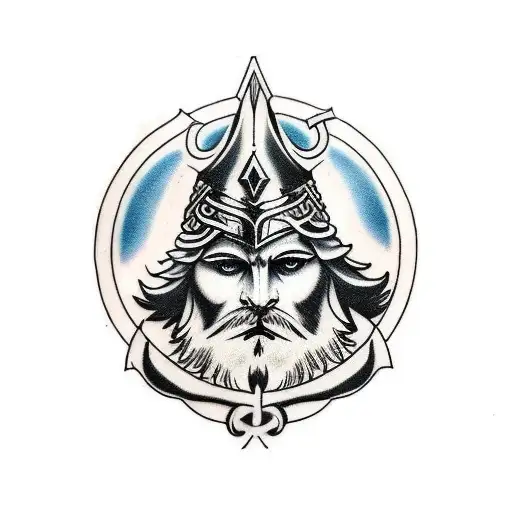 The God Odin On His Thrown