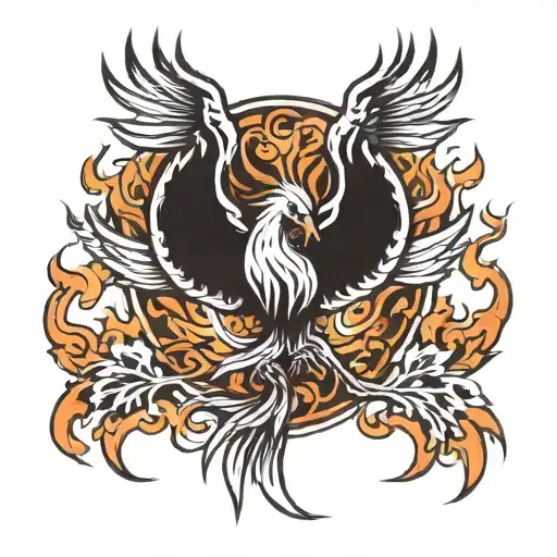 Phoenix Rising From Flames
