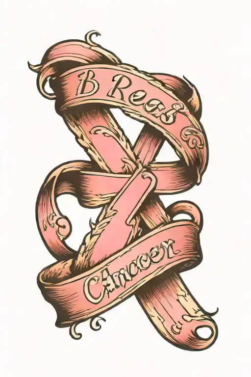 Breast Cancer Ribbon With Name Written