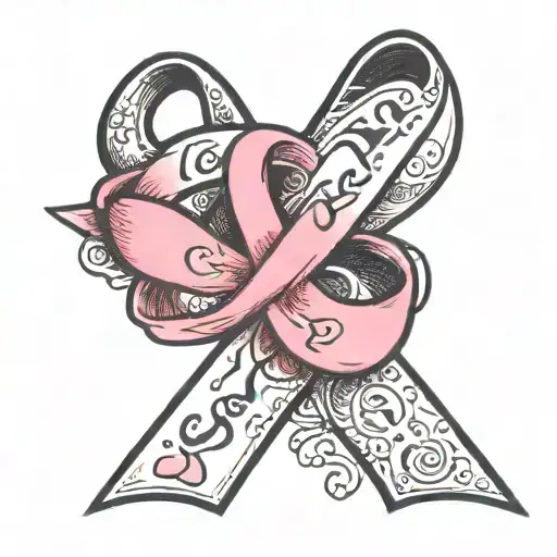 Breast Cancer Ribbon With Name Written