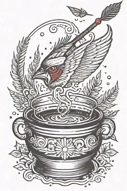 Arrow Flying At One With Dew Into Red Eye Cauldron