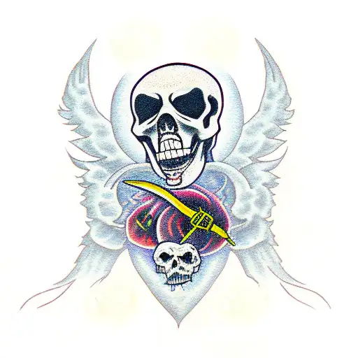 Grim Reaper Inside Graveyard With Big Moon And Crows