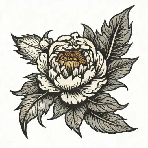 Peony Flower Pierced Dagger