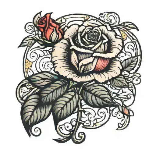 Rose Stained Glass Filled