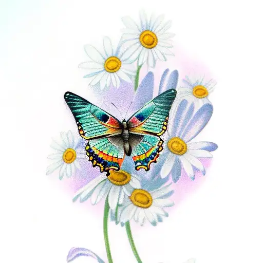 Butterfly On Daisy