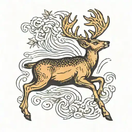 Deer Gracefully Leaping