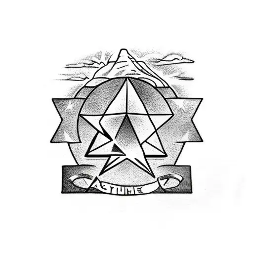 A Silhouette Of Table Mountain In South Africa With A Jewish Star In The Sky