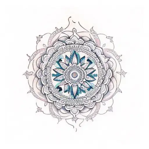 A Beautiful Mandala Design Incorporating Symbols Of Peace And Tranquility