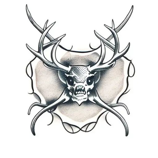 Antlers With Spider Web