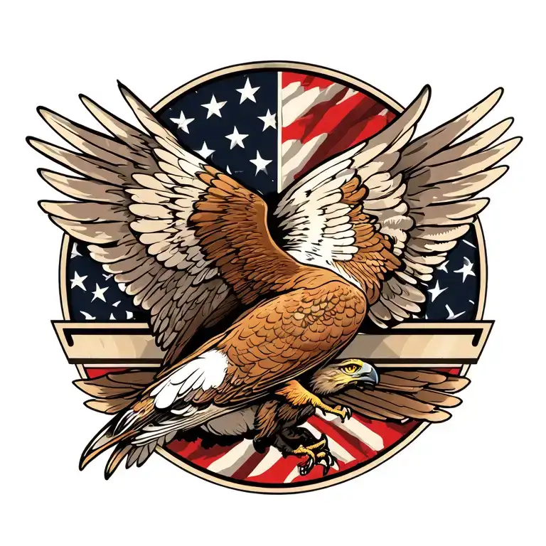 Falcon Spreading Wings