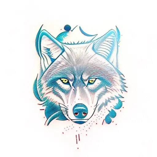 Fearless Wolf With A Writing Vuko Below