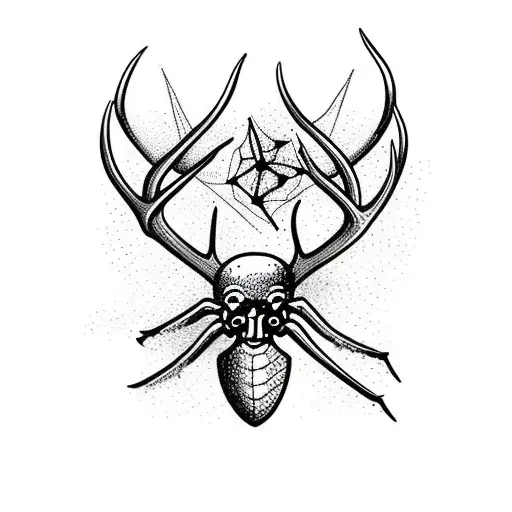 Antlers With Spider Web