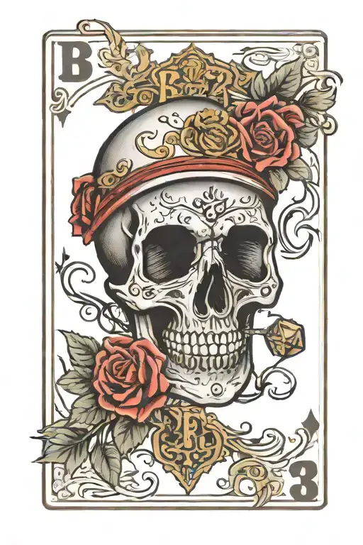Boxing Dice Playing Cards Scary Skull