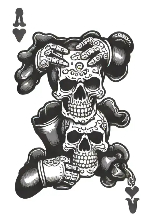 Boxing Glove Dice Playing Cards Scary Skull