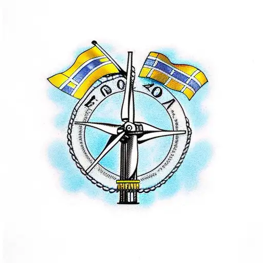 Wind Turbine With Sweden Flag Background