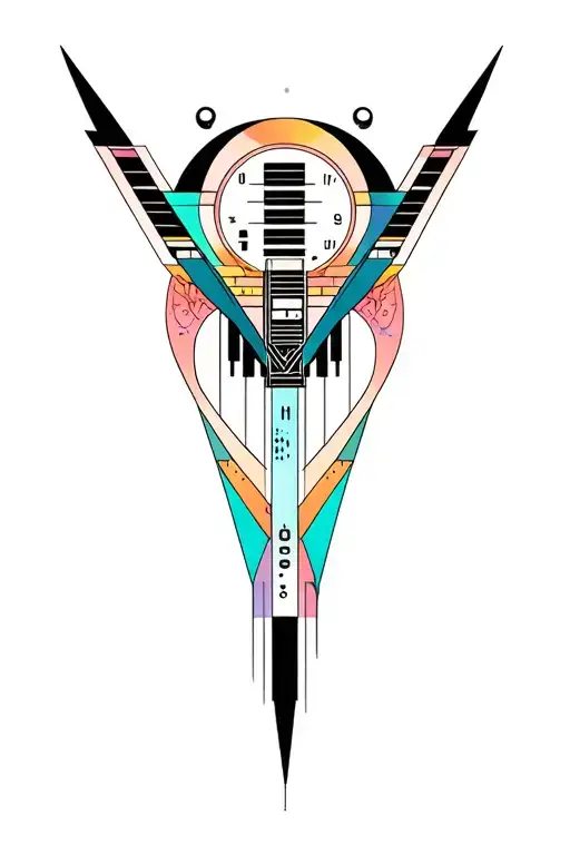 Synthesizer Cirquit Geometric Design Under Knee Color