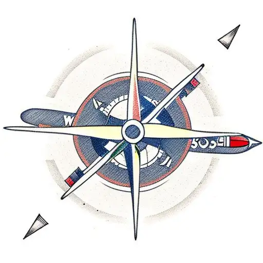 Propeller Plane With A Minimalist Compass