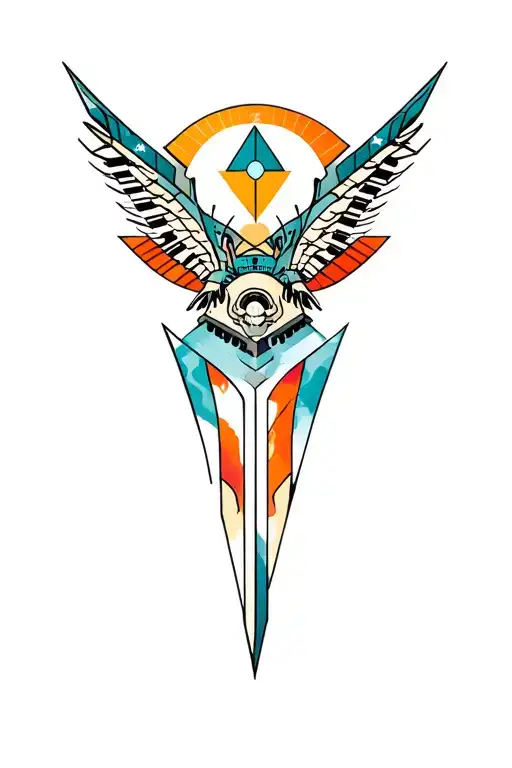 Synthesizer Cirquit Geometric Design Under Knee Color Dagger