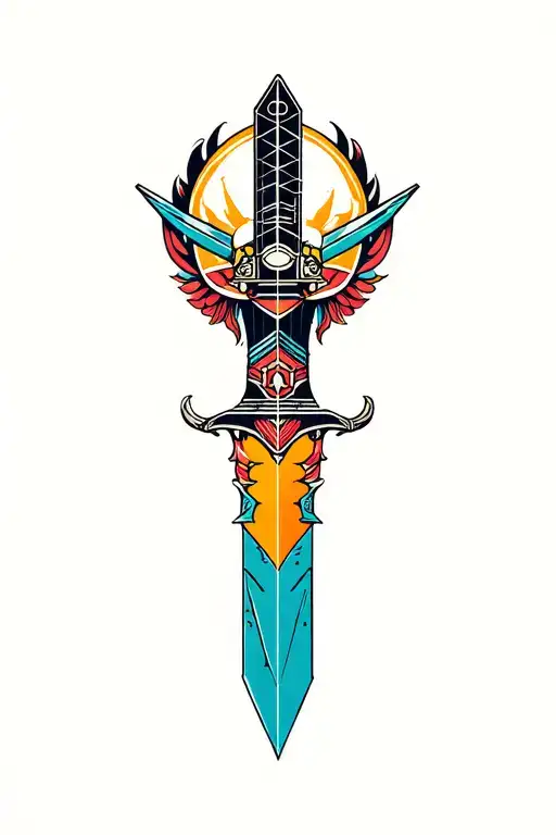 Synthesizer Cirquit Geometric Design Under Knee Color Dagger