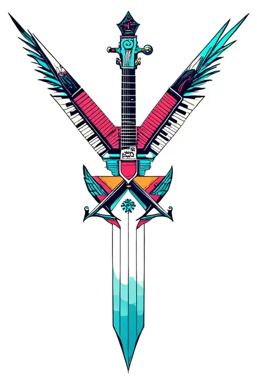 Synthesizer Cirquit Geometric Design Under Knee Color Dagger