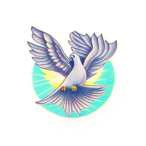 Top View Of A Dove Descending Down Onto Me