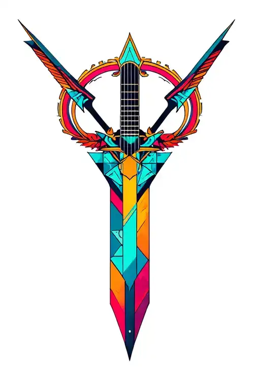 Synthesizer Cirquit Geometric Design Under Knee Color Dagger