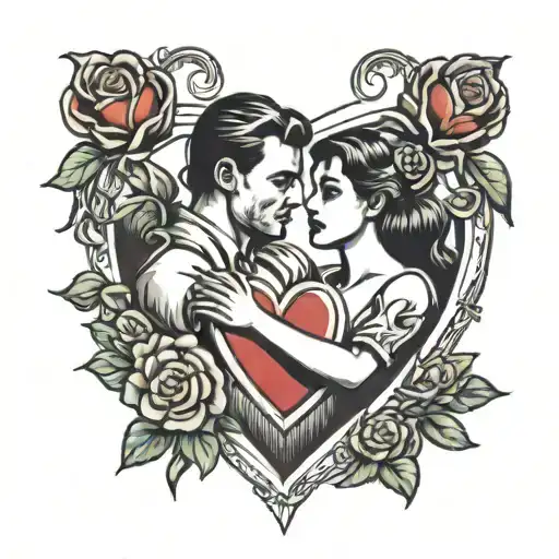 Man And Woman In Love Heart