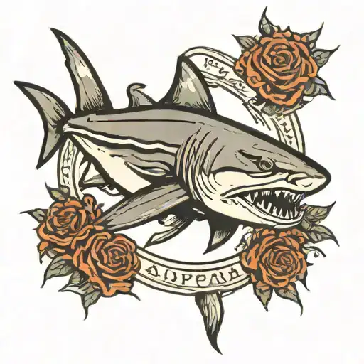 A Bull Shark With Adapt Or Die Written Around It