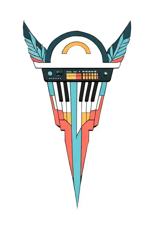 Synthesizer Cirquit Geometric Design Under Knee Color