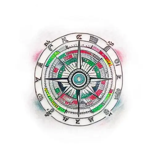 Vegvisir Compass And Quetzalcoatl