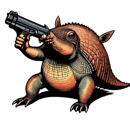 An Armadillo With A Stun Gun
