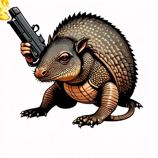 An Armadillo With A Stun Gun