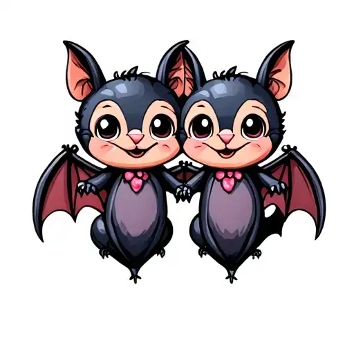 Two Cute Bats That Are Best Friends