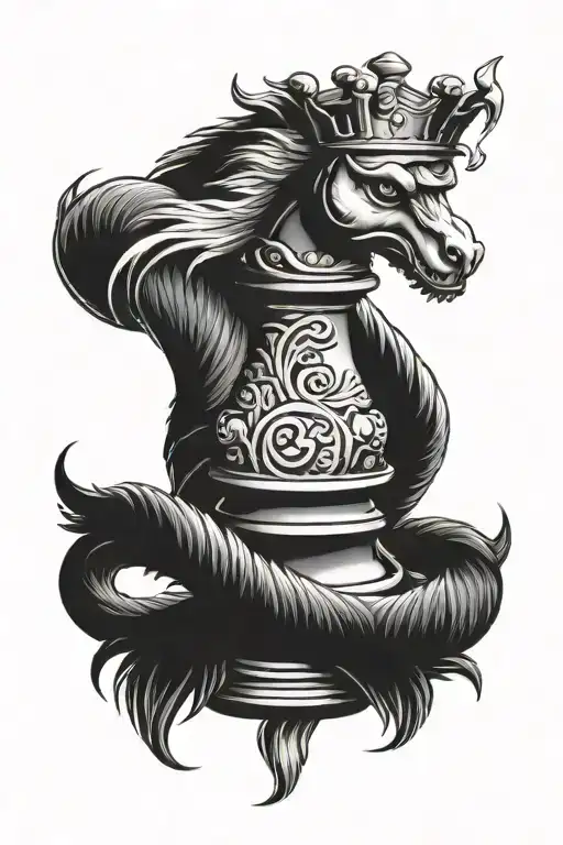 King Chess Piece With A Feathered Snake Wrapped Around It