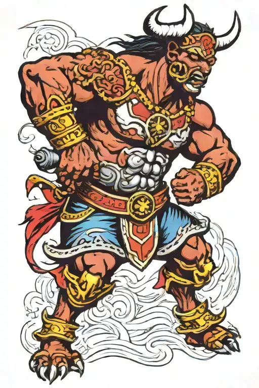 Bull Warrior Battling