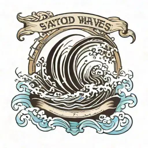 A Tattoo Of Sound Waves Rapping Around Running Water