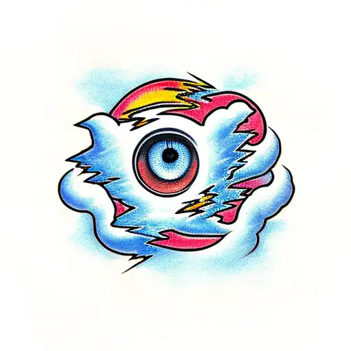 Cloud With An Eye And Lightning