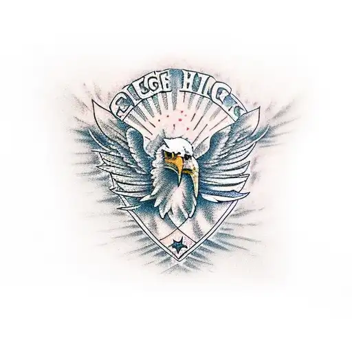 Eagle With Smoky Haze Around It And Elements Of The Wild West