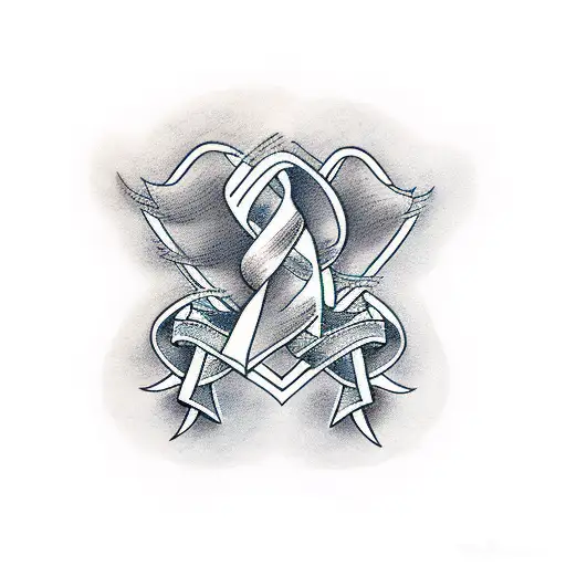 Breast Cancer Ribbon In Negative Space