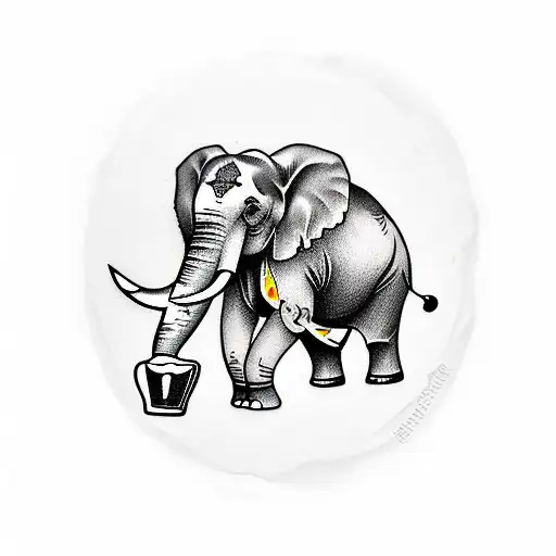 Elephant With Beer
