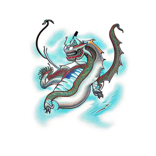 A Gaming-themed Tattoo Showcasing A Software Developer Coding A Cybernetic Dragon