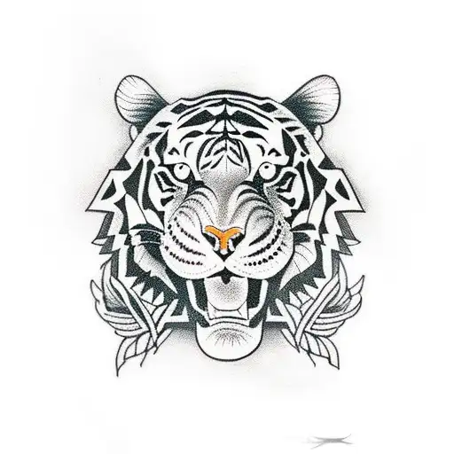 Tiger And Polynesian Tribal