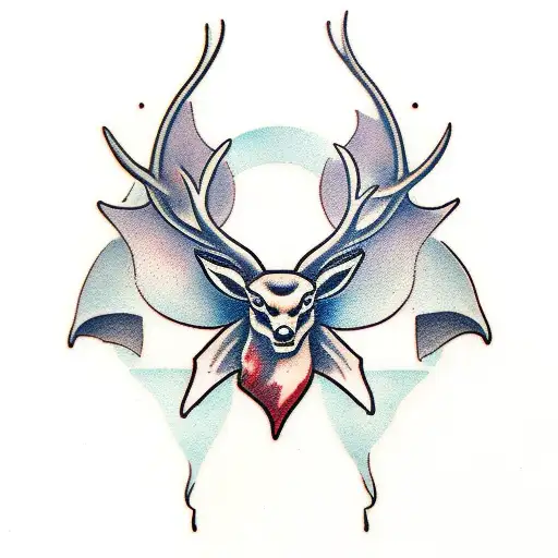 Stag And Bat Wings