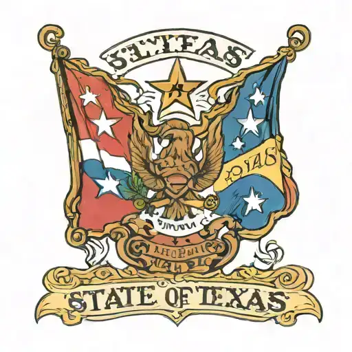 State Of Texas With Come And Take It Flag Waving