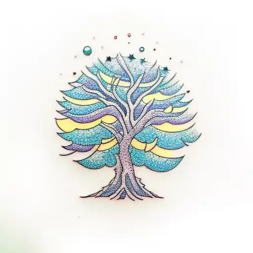 A Strong And Hopeful Tree Made Entirely Of Sparkling Diamonds