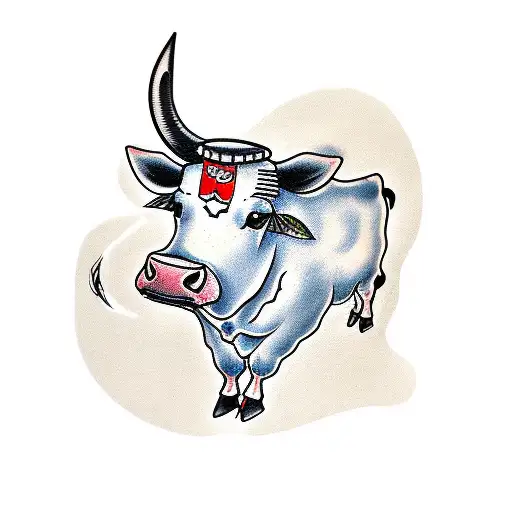 Cow Holding A Bazooka