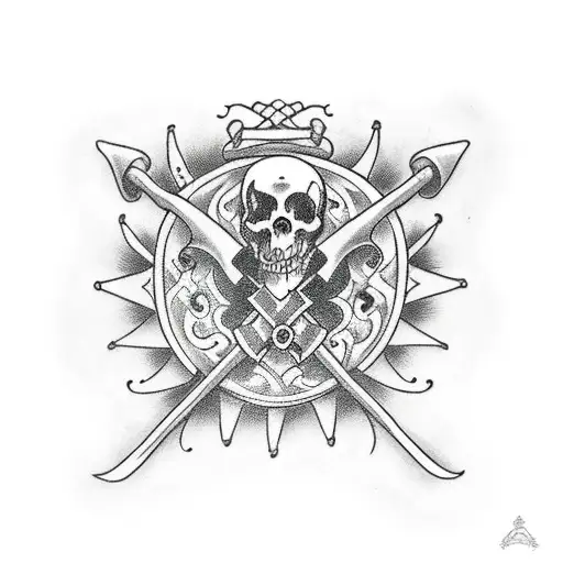 Traditional Style Tattoo In Black Of Death With A Scythe