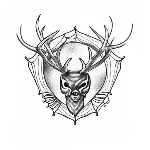 Antlers With Spider Web